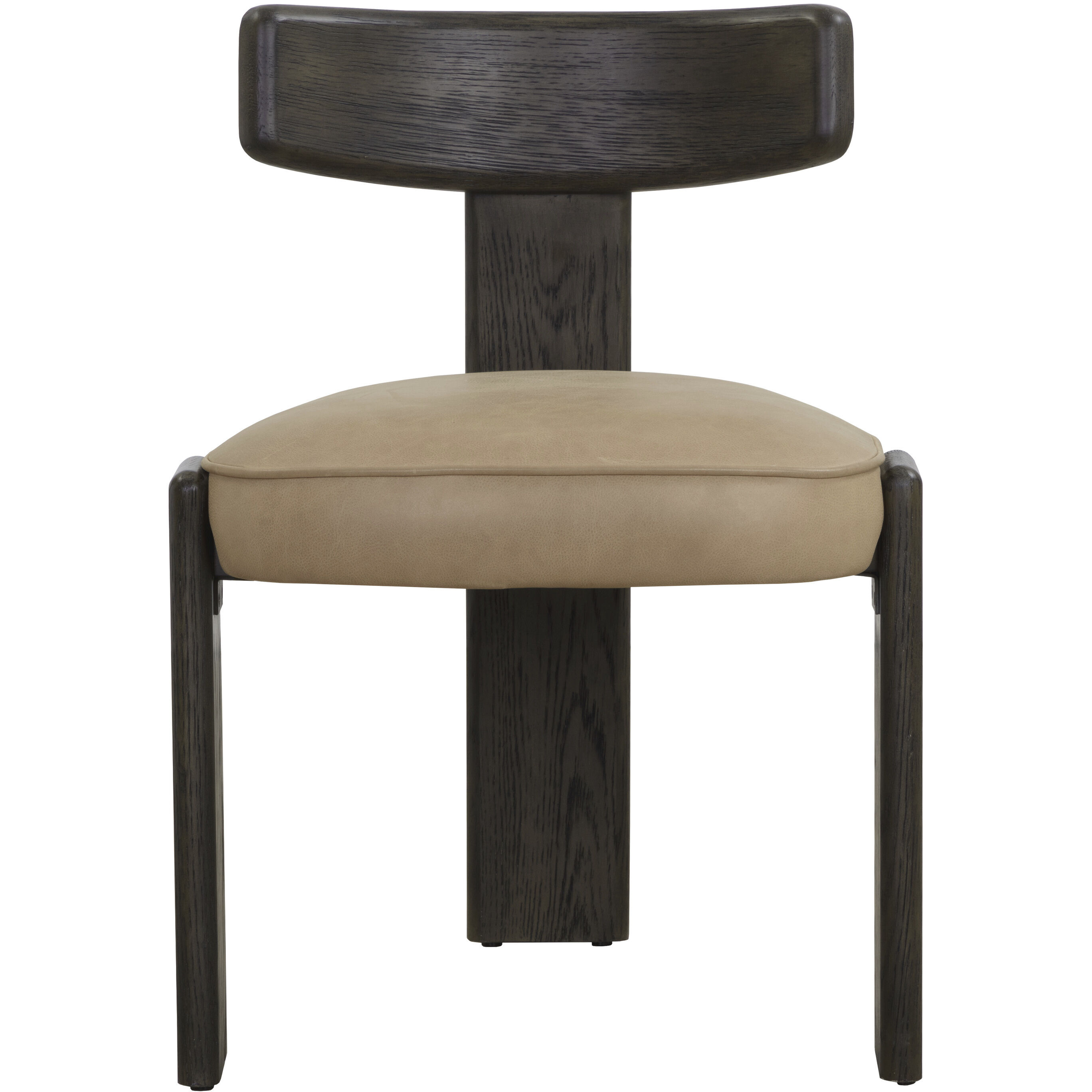 Horton Dark Brown / Sahara Sand Leather Dining Chair, Set Of 2